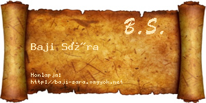 Baji Sára névjegykártya