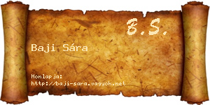 Baji Sára névjegykártya